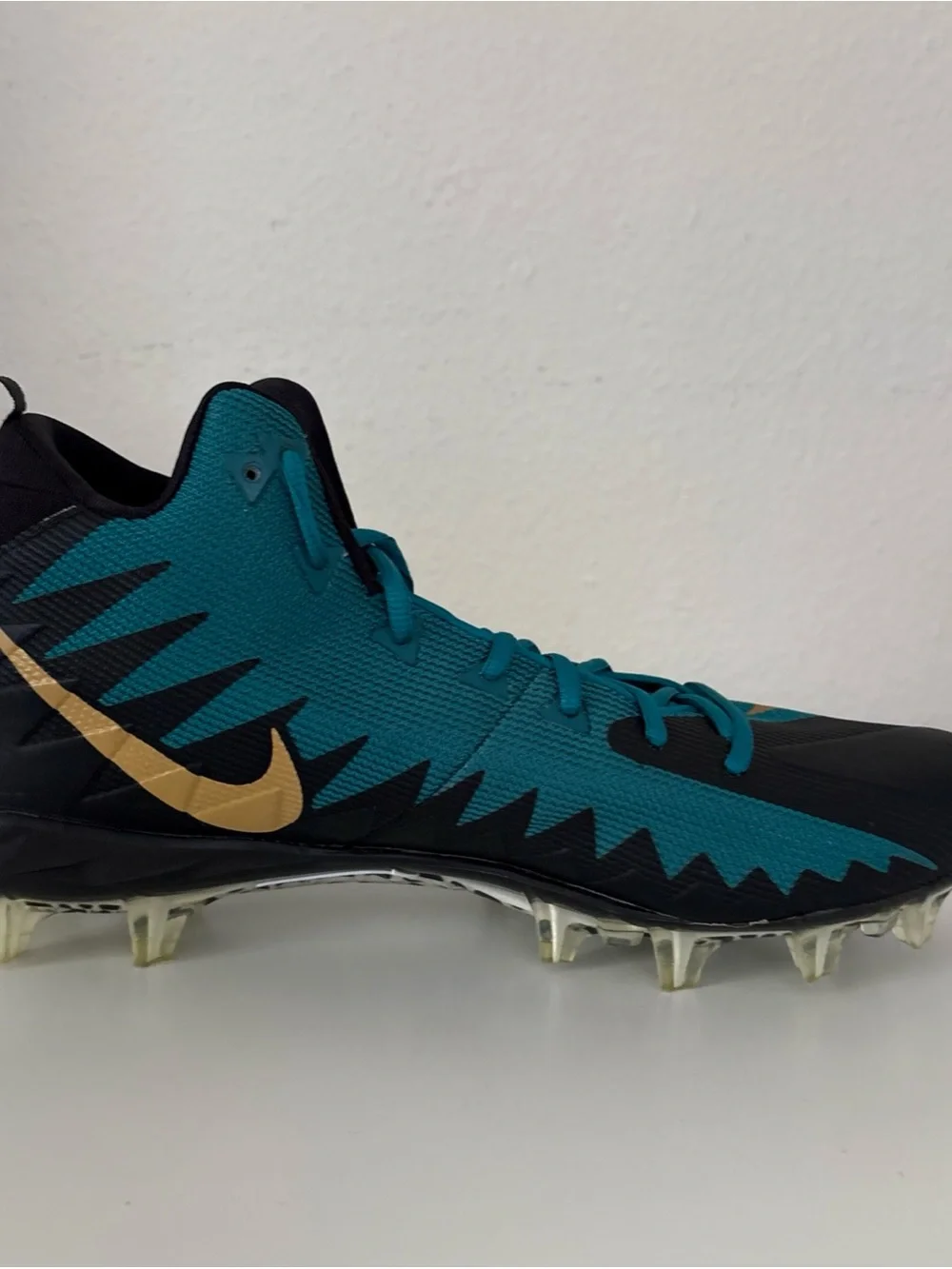 Nike NFL Jacksonville Jaguars Men’s Teal Gold Football Athletic Cleats size 13